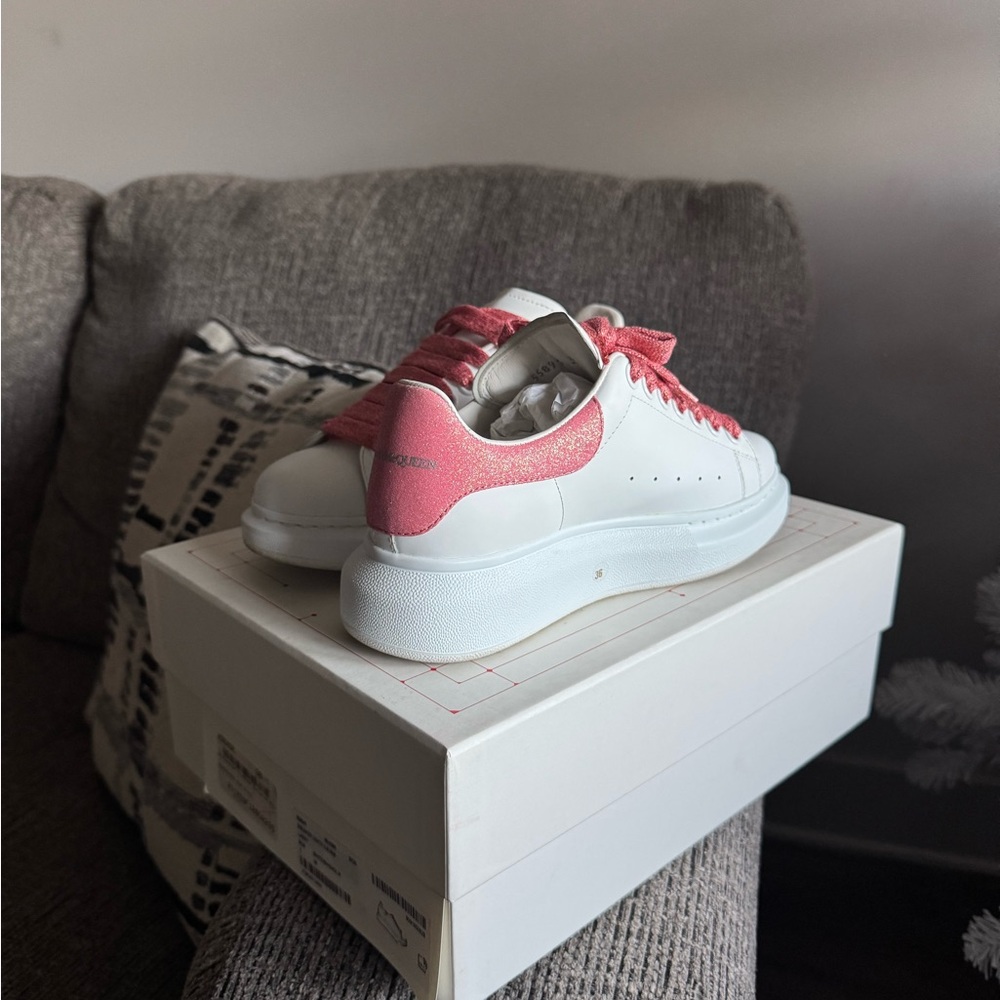 Alexander McQueen White and Pink Sneakers